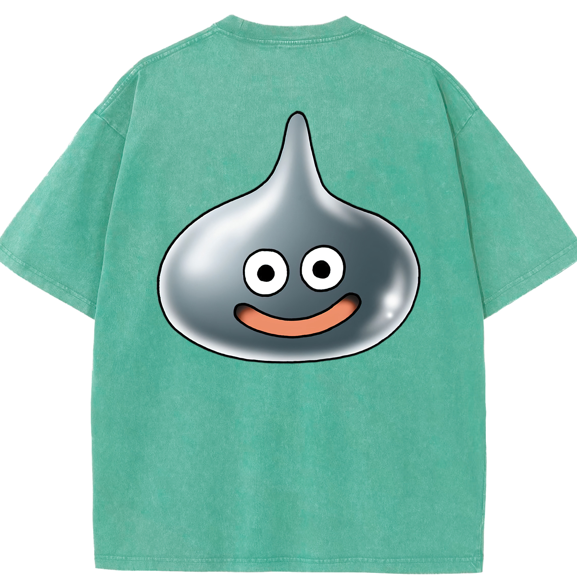 （画像用） ドラゴンクエスト Doragon Kuesuto Dragon Quest 綿100% ヴィンテージ風 半袖Tシャツ（背面プリント）
